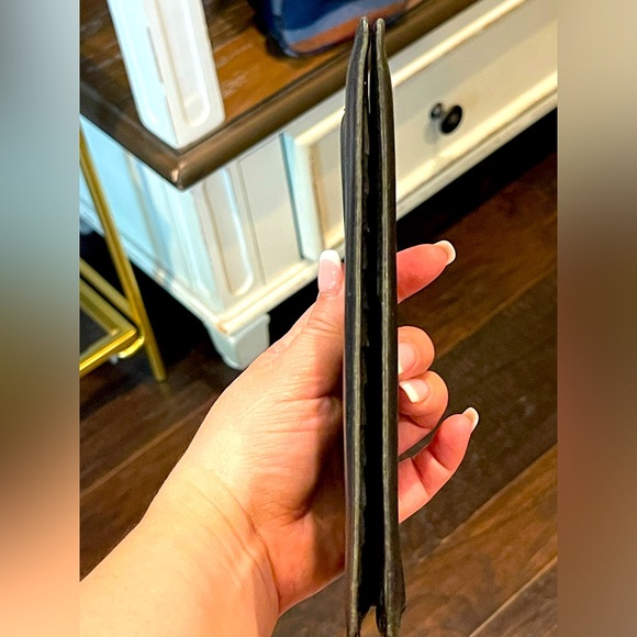 Vintage Dilana Black Leather Credit Card Case Carrier Bifold Wallet - Picture 7 of 13